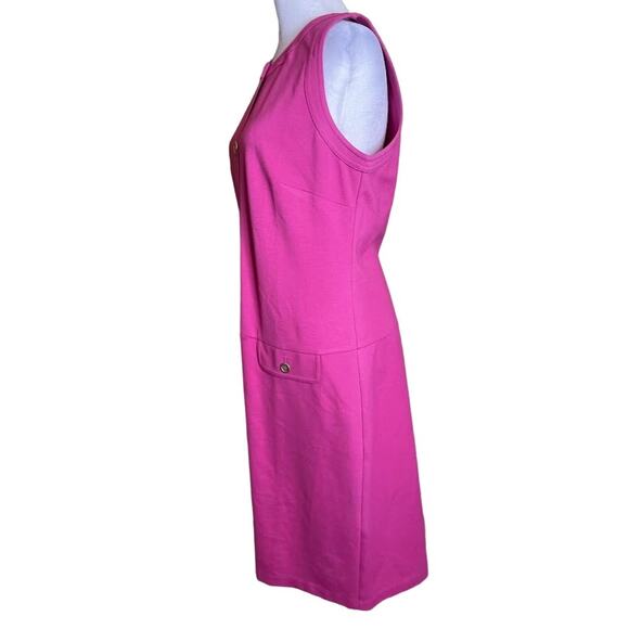 Talbots Hot Pink Retro Sleeveless Shift Dress - Size 10 - Picture 3 of 7